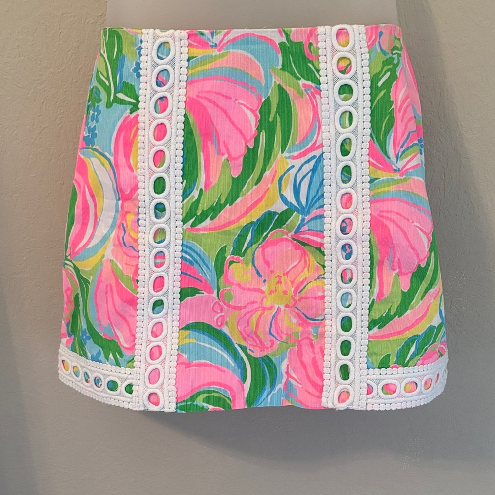 Lilly Pulitzer Pink Green Blue Floral Skort